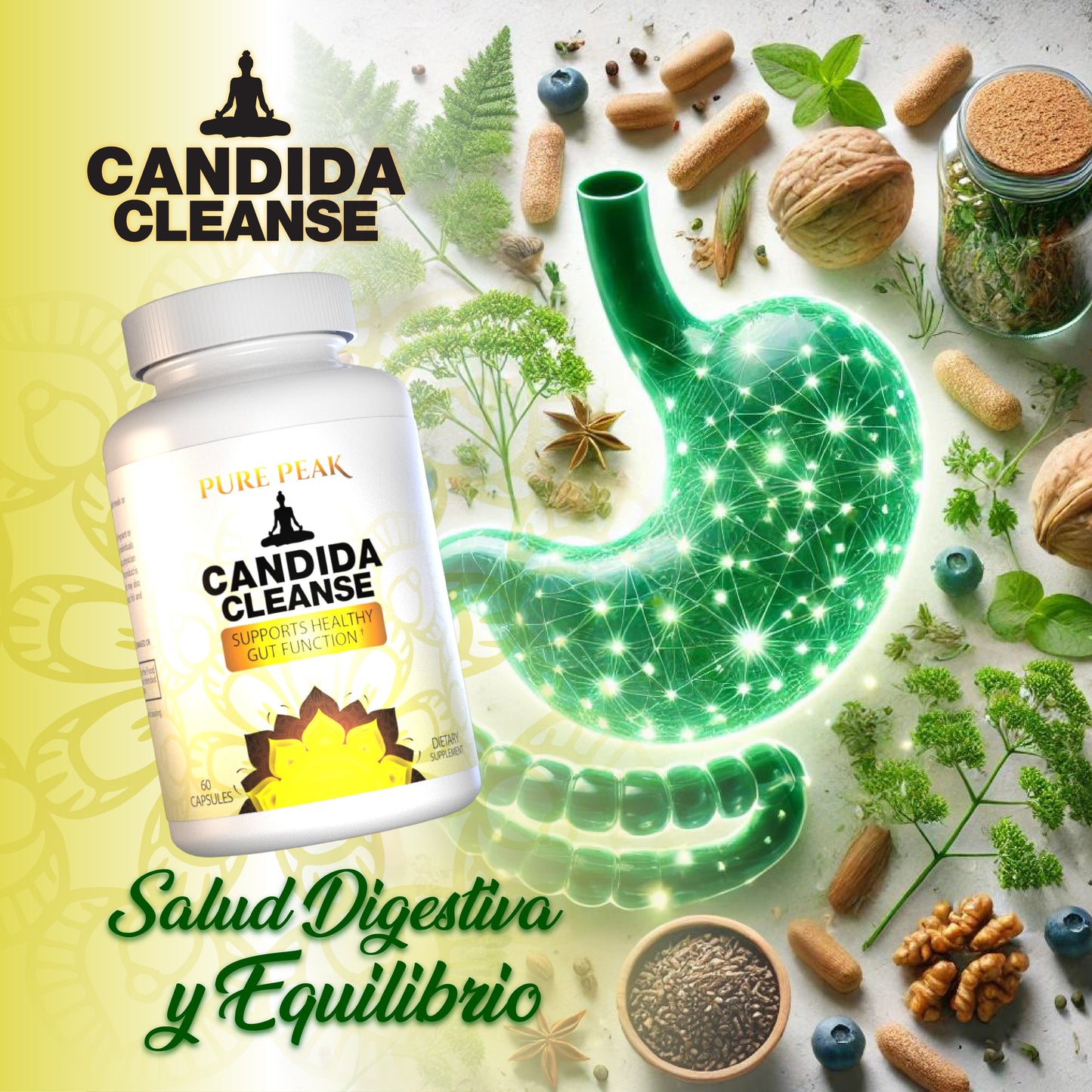 CANDIDA CLEANSE Recupera tu equilibrio de forma natural 🌿 60 Cápsulas