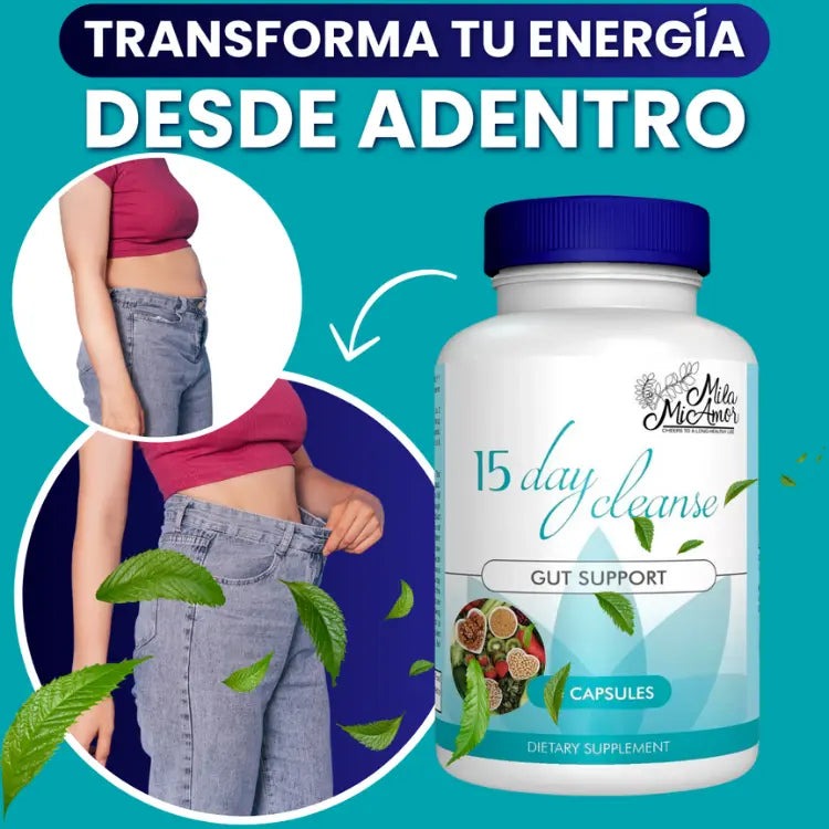 15 Day Cleanse  tratamiento natural  para un sistema digestivo saludable en tan solo 15 días. 🌿