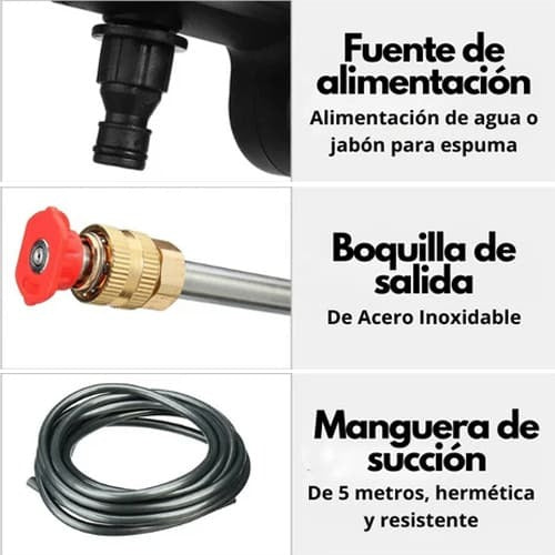 HIDROLAVADORA PORTÁTIL DE ALTA PRESIÓN INCLUYE BATERÍA DE 48V | + ENVÍO GRATIS