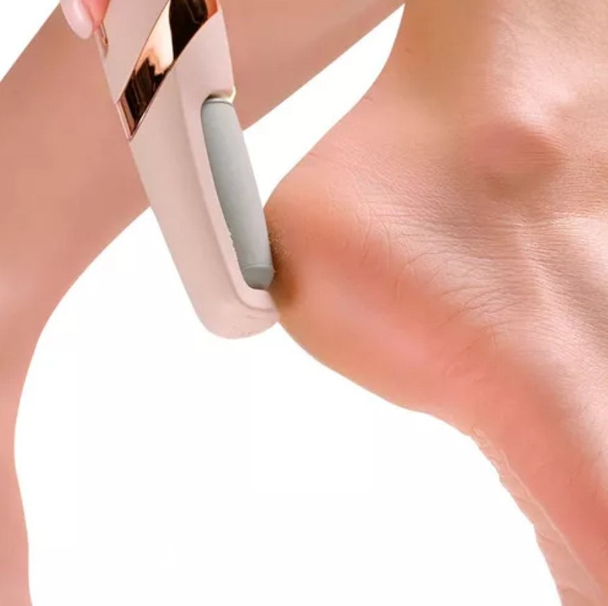 Lima Eléctrica para Pies Resecos Conexión USB con 2 velocidades - Rodillos de Repuesto y Luz LED