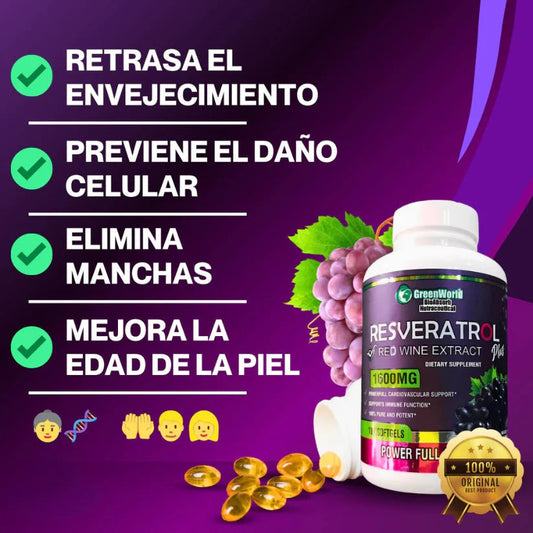 Resveratrol Essence™ MEJORA LA EDAD DE LA PIEL -RETRASA EL ENVEJECIMIENTO Y MUCHO MÁS