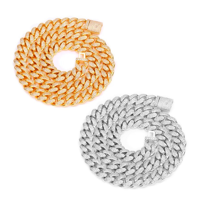 CADENA DE ACERO INOXIDABLE CON ZIRCON 45 CENTIMETROS .